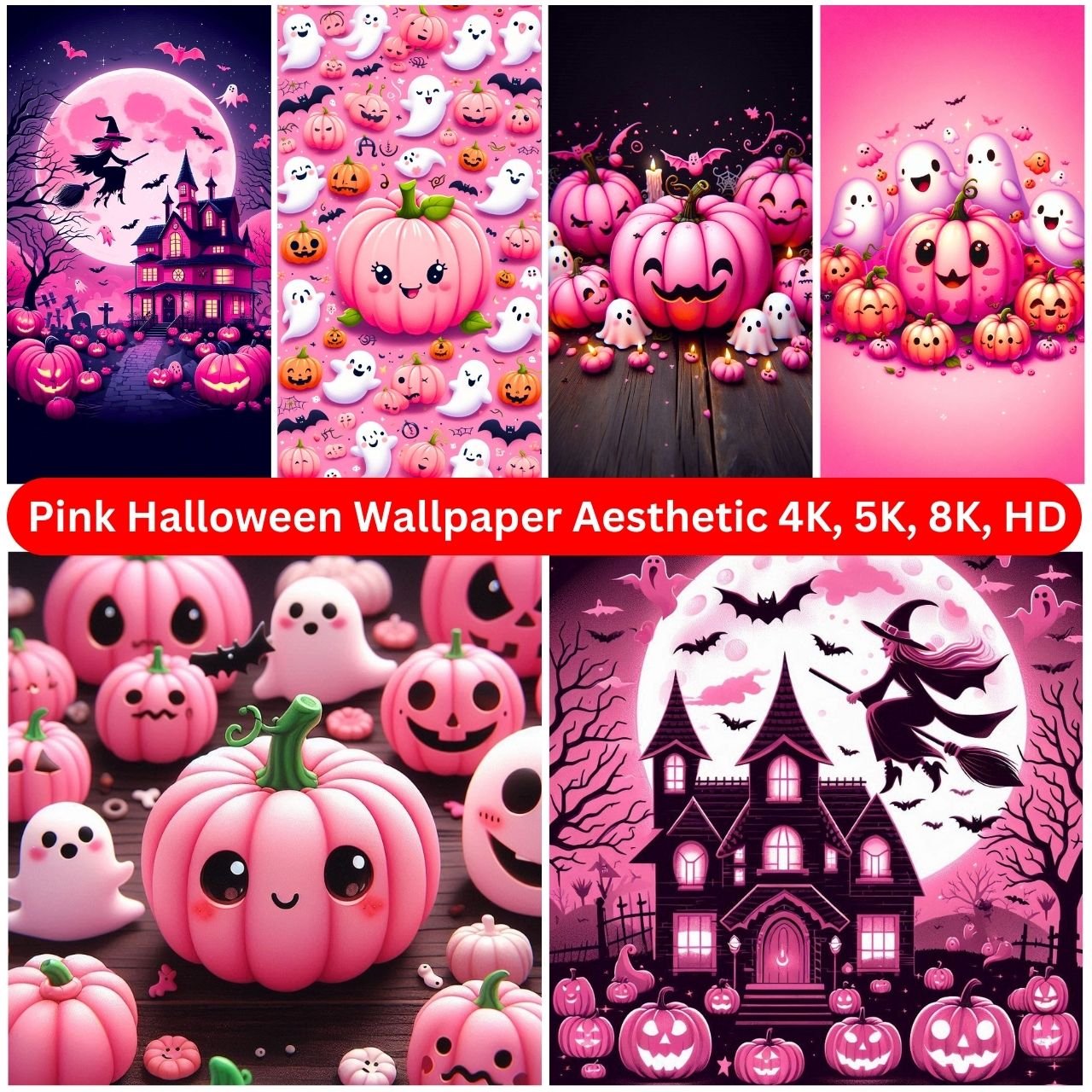 [200+] Pink Halloween Wallpaper Aesthetic 1080p, 4K, 5K, 8K, HD Download 2024