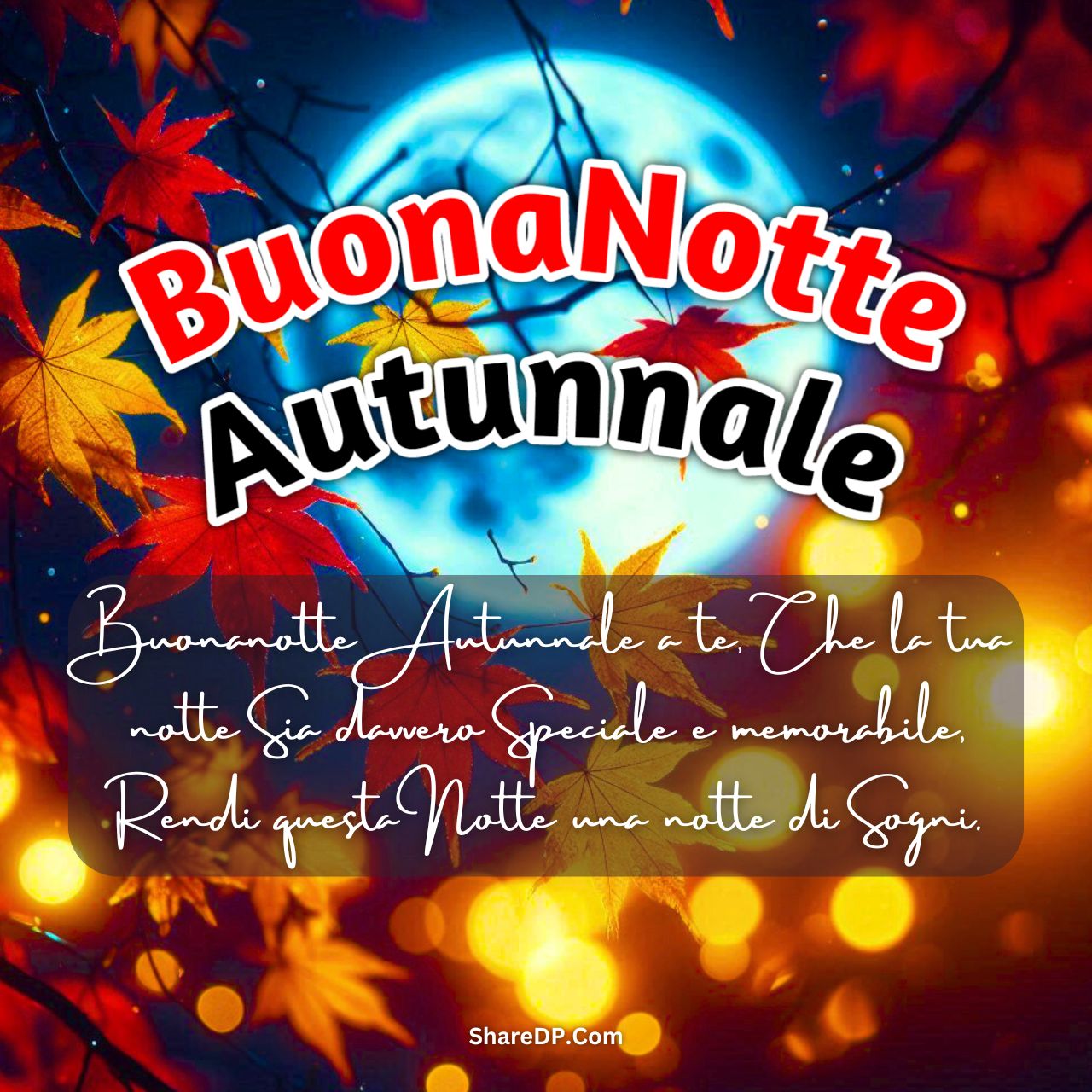 Buonanotte Autunnale Immagini, GIF, Frasi, Foto Gratis 2025