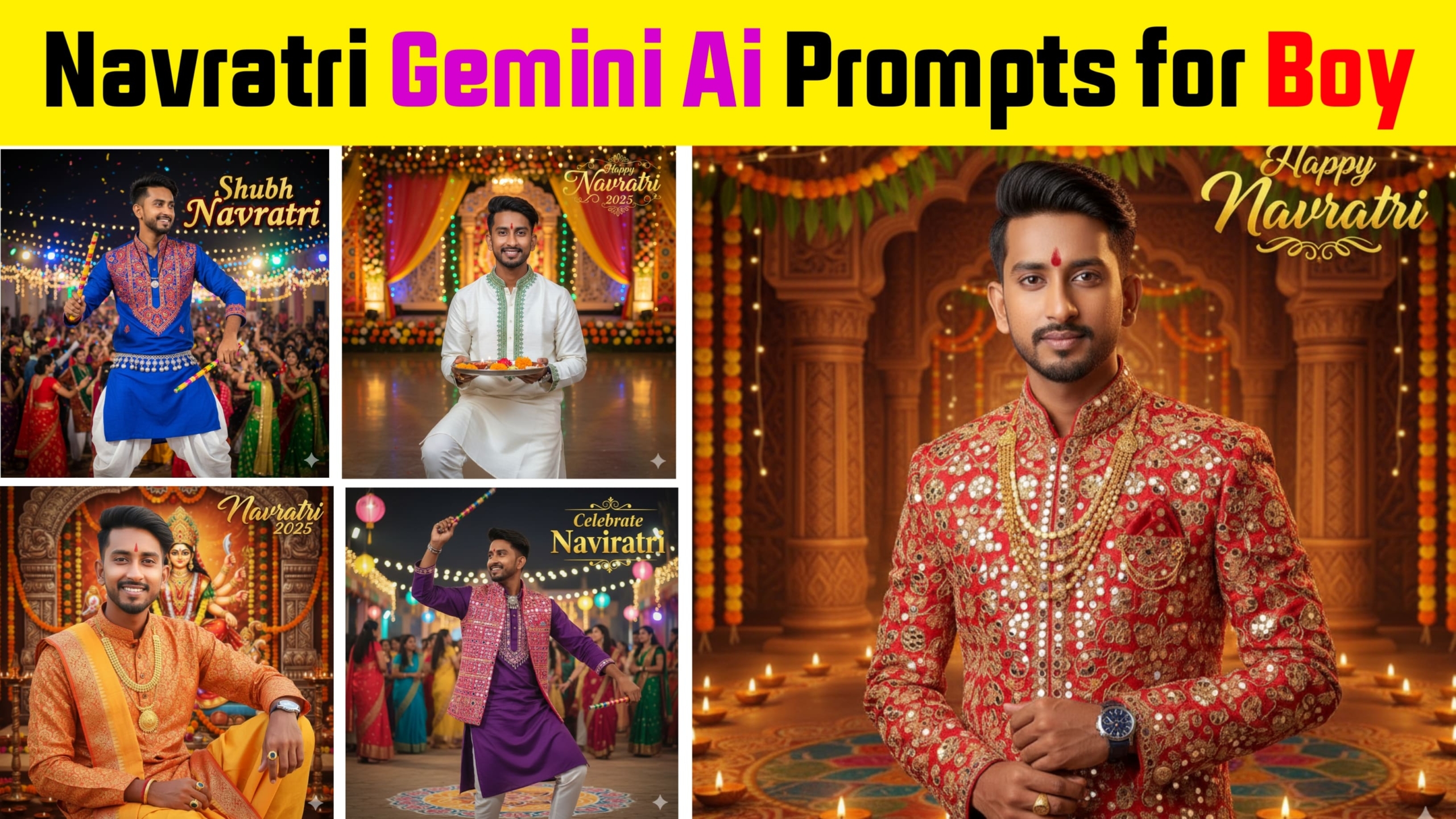 Gemini Ai Navratri Prompt Boy 2025, Navratri Gemini Ai Photo Editing Prompt Boy 2025