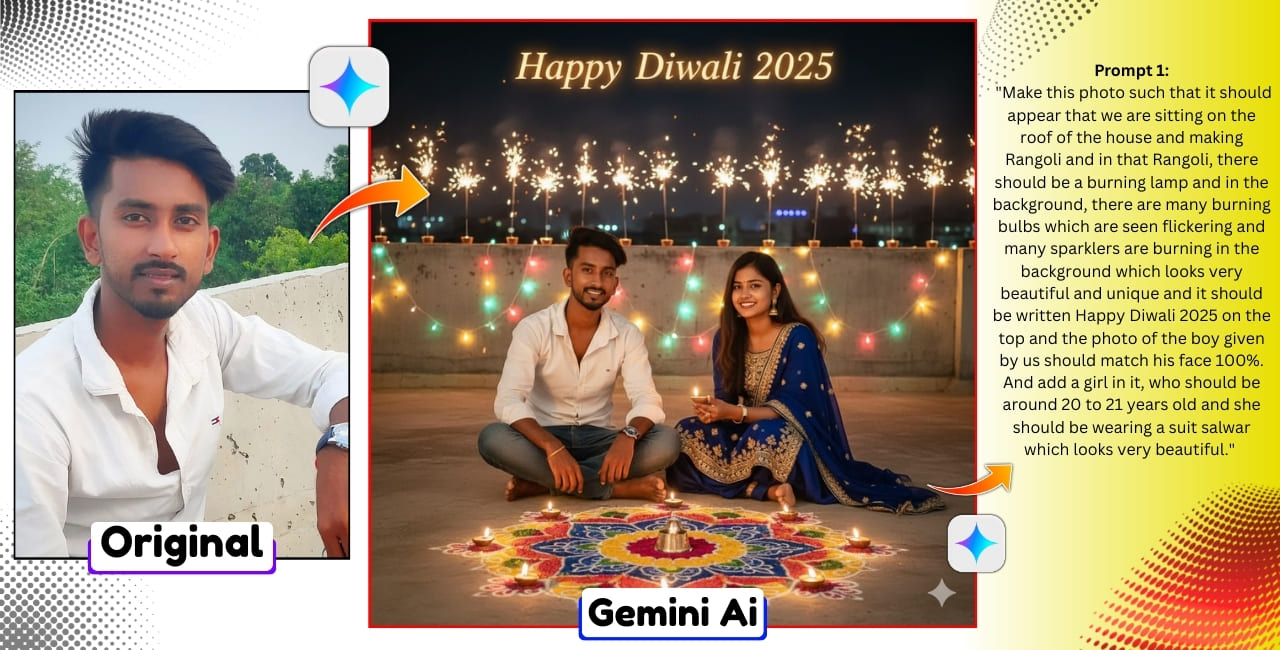 Google Gemini AI Photo Prompt for Happy Diwali 2025