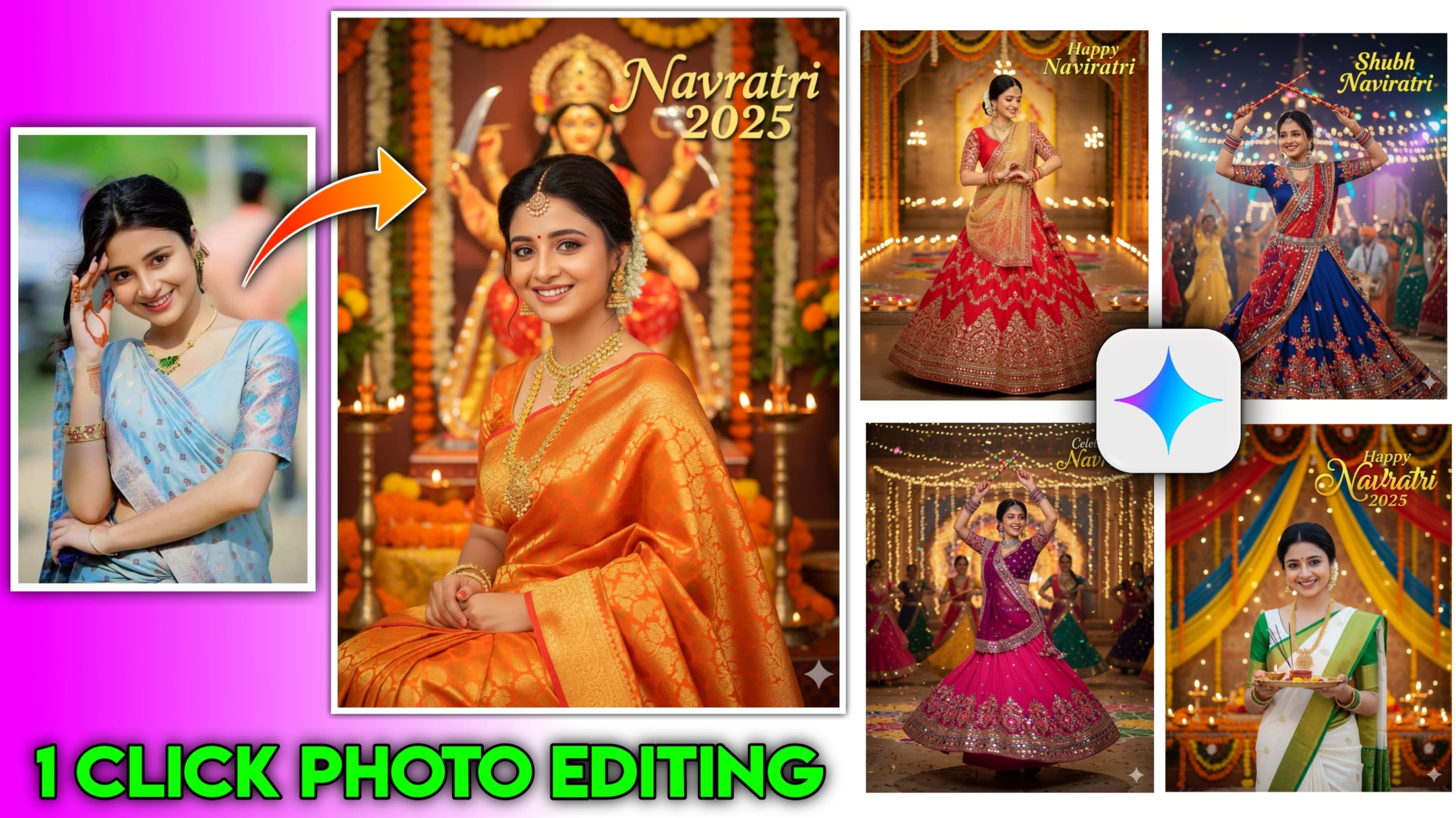 Navratri Gemini Ai Photo Editing Prompts Copy & Paste, Google Gemini Ai Navratri Photo Editing 2025