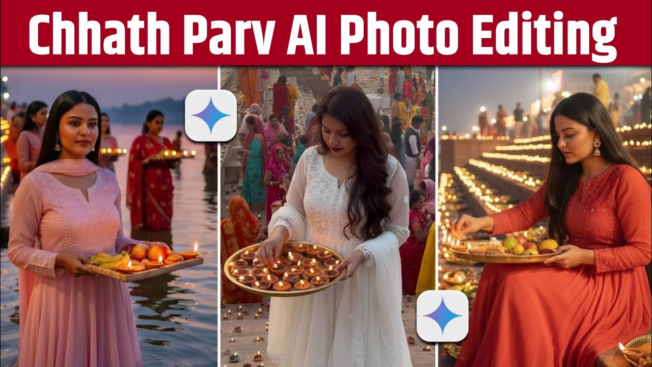 Viral Chhath Puja Gemini Ai Photo Editing Prompts for Girl, Google Gemini Ai Chhath Puja Photo Editing