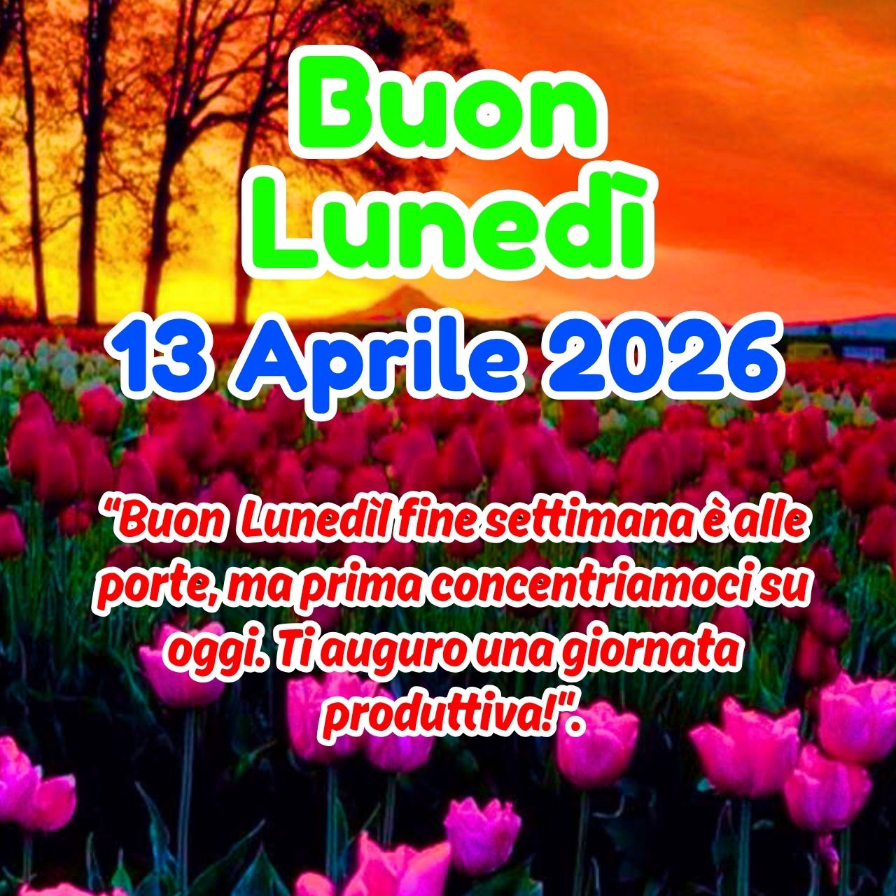 Buongiorno 13 Aprile 2026 Buon Lunedì Immagini e GIF