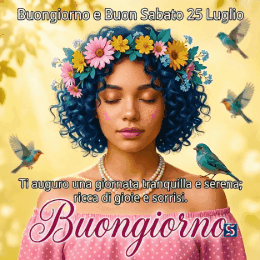 Buongiorno e buon sabato 25 luglio immagini e GIF colorate da inviare su WhatsApp con auguri positivi e divertenti
