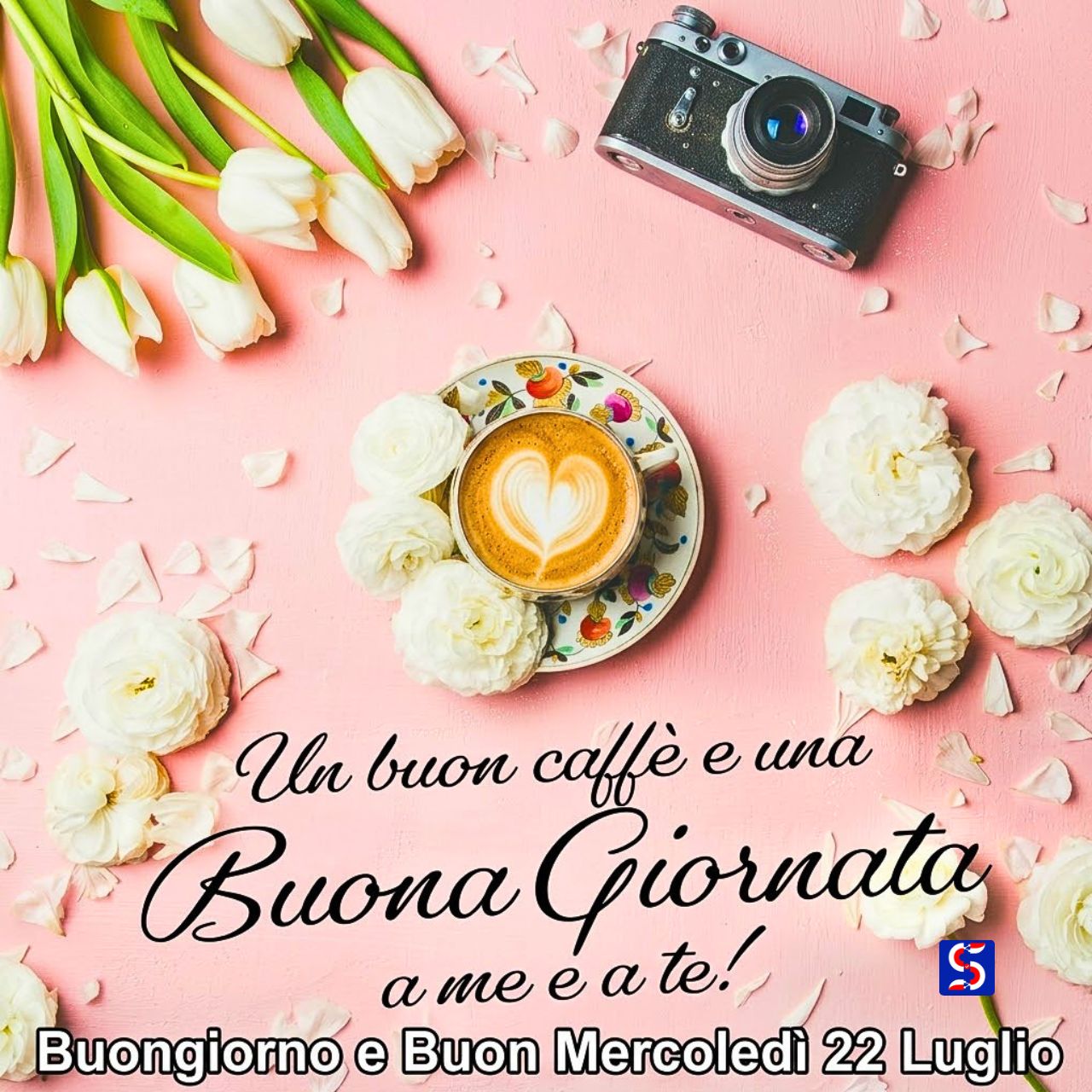 Buongiorno e buon mercoledì 22 luglio immagini nuove e gif colorate da condividere su WhatsApp