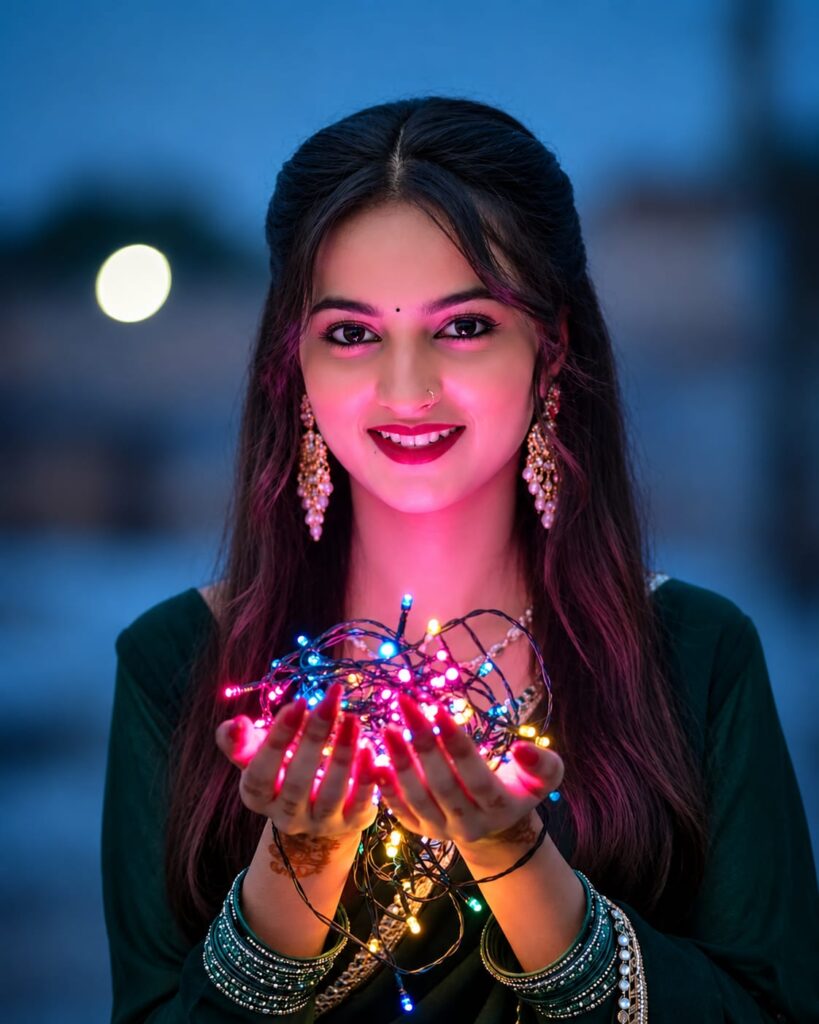 Fairy Light Night Portrait AI Image Prompt